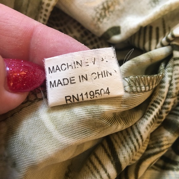 TC Fashions elegant green tan cream gold black embroidered blouse Size L - Picture 7 of 8